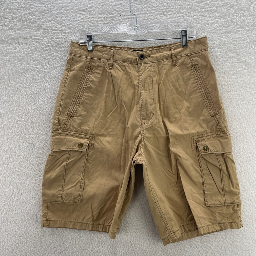 Levis Cargo Shorts Mens 32 Tan Beige Canvas 11" Military Utility Y2K Work